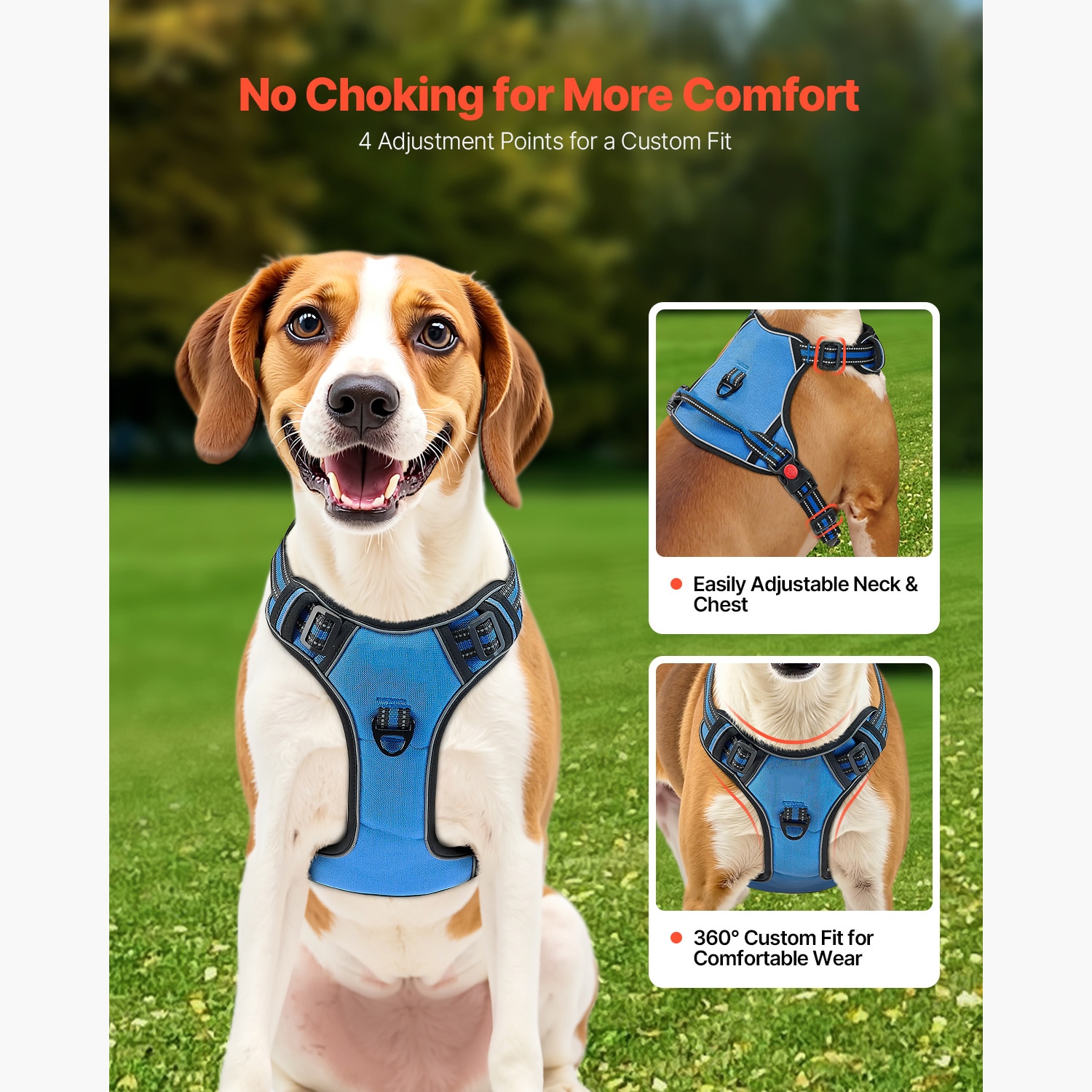 Dog Harness For Large Dogs No Pull Adjustable Dog Vest Pet Harness With Leash_voghion.com
